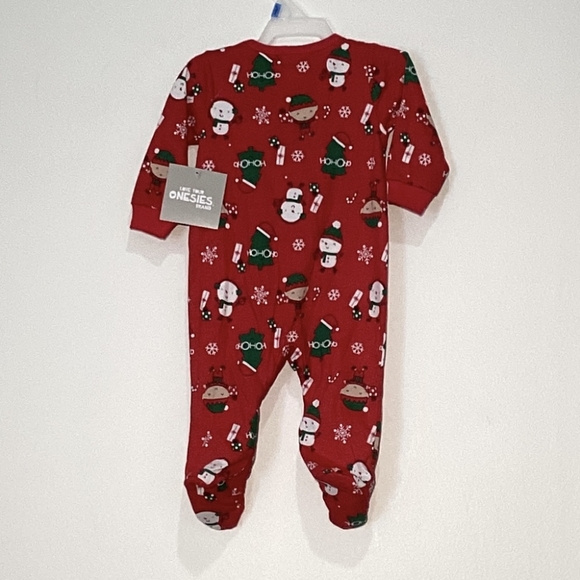 Onesies Brand Newborn Christmas Zip Up Footie Sleeper - Picture 2 of 2